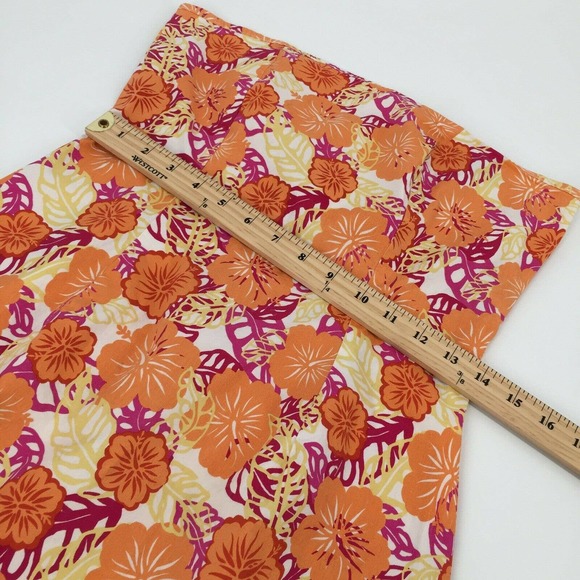 No Boundaries Floral Print Strapless Dress Extra Large Orange Pink Stretch XL - Picture 6 of 7